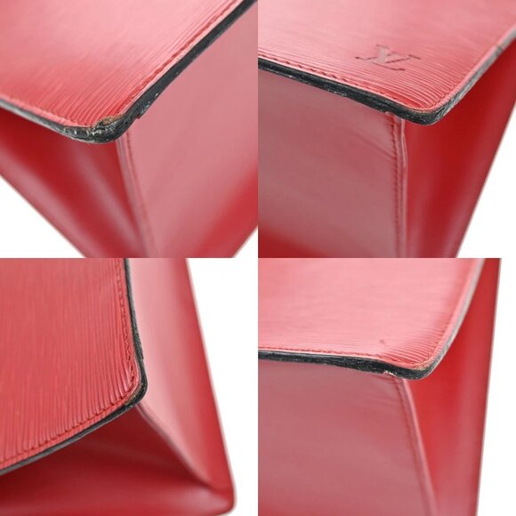 LOUIS VUITTON LV Logo Riviera Hand Bag Epi Leather Red France M48187 36YH416 - Picture 7 of 16